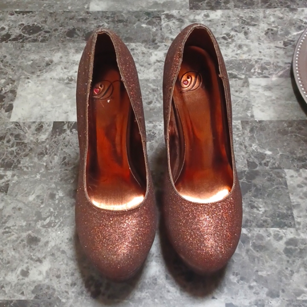 Heels glittery Brown